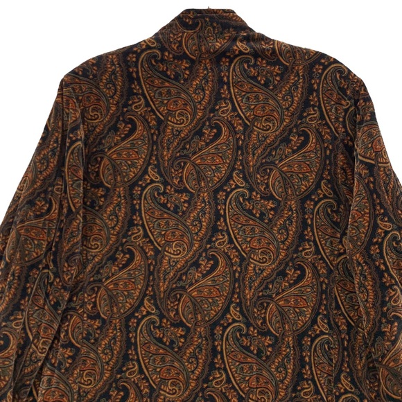 Vintage Paisley Quilted Velvet Like Jacket Coat Toggle Buttons Mandarin Collar - Picture 7 of 16